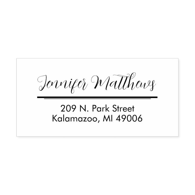 Whimsical Script Self Inking Return Address Stamp  (Design)