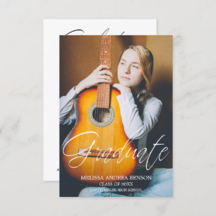 Whimsical Script Typography Graduate High School Invitation