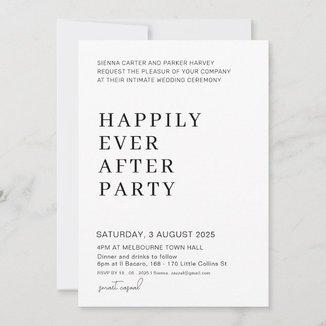 Whimsical Script Wedding–Nothing Fancy Just Love Invitation (Front)