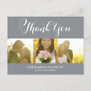 WHIMSICAL SCRIPT   WEDDING THANK YOU POSTCARD