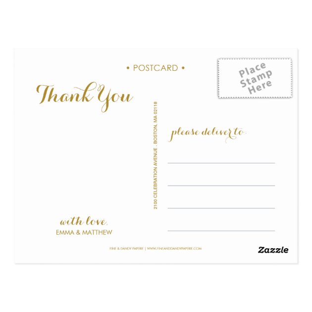 WHIMSICAL SCRIPT | WEDDING THANK YOU POSTCARD