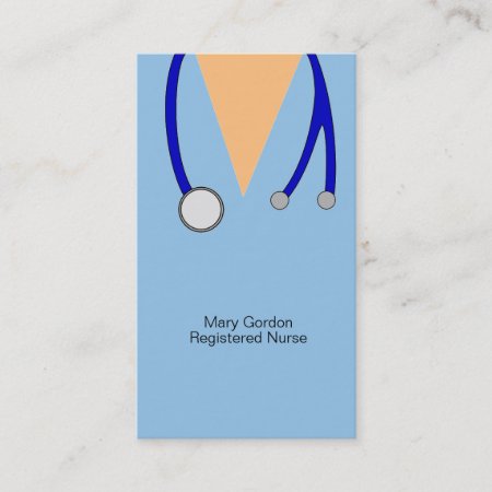 Whimsical Scrubs And Stethoscope Registered Nurse Business Card