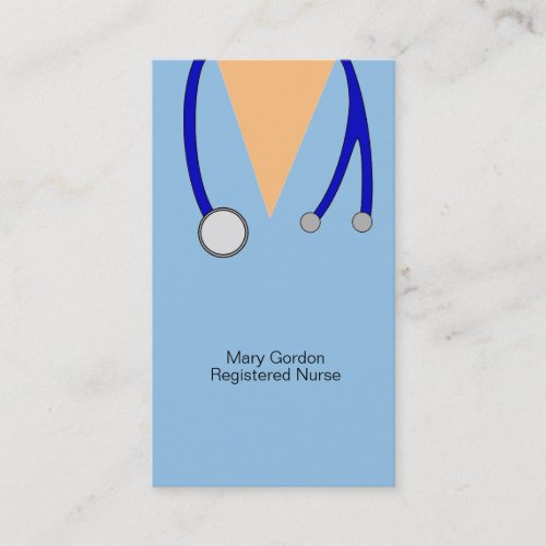 Whimsical Scrubs and Stethoscope Registered Nurse Business Card Template