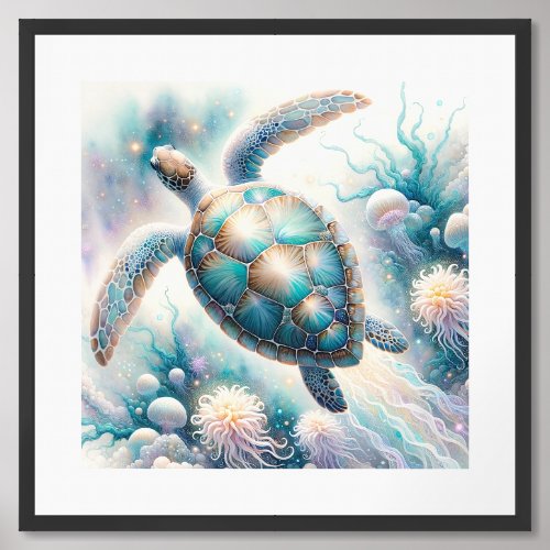 Whimsical Sea Turtle Art Prints