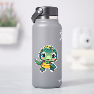 Whimsical sea turtle sticker for kids