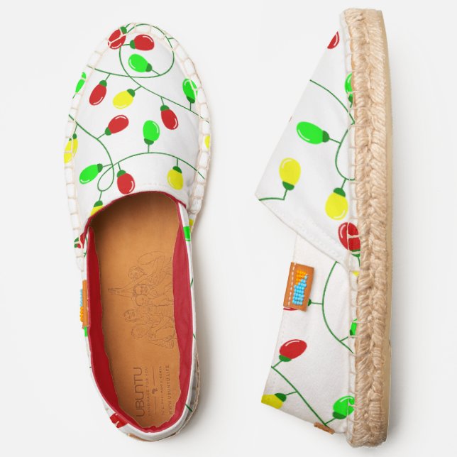 whimsical seamless christmas tree lights espadrilles (Side)