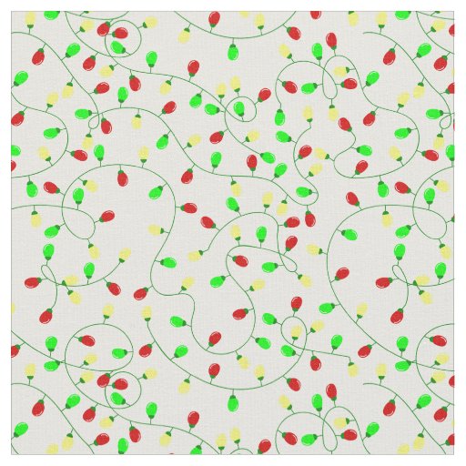 whimsical seamless christmas tree lights fabric