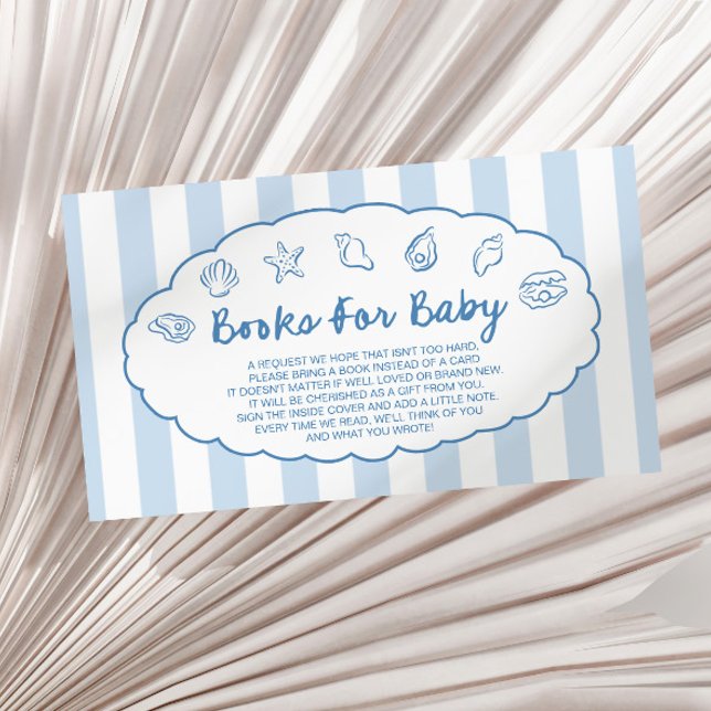 Whimsical Seashell Baby Shower Books For Baby Enclosure Card (Creator Uploaded)
