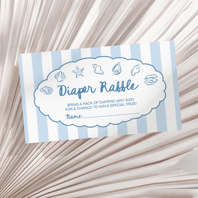 Whimsical Seashell Baby Shower Diaper Raffle  Enclosure Card (Creator Uploaded)