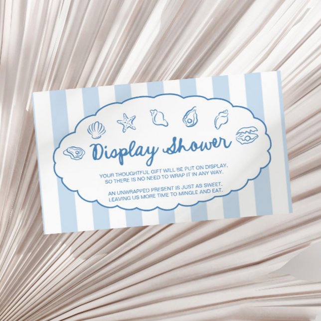 Whimsical Seashell Baby Shower Display Shower Enclosure Card (Creator Uploaded)