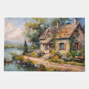 Whimsical Seaside Cottage Cottagecore Doormat