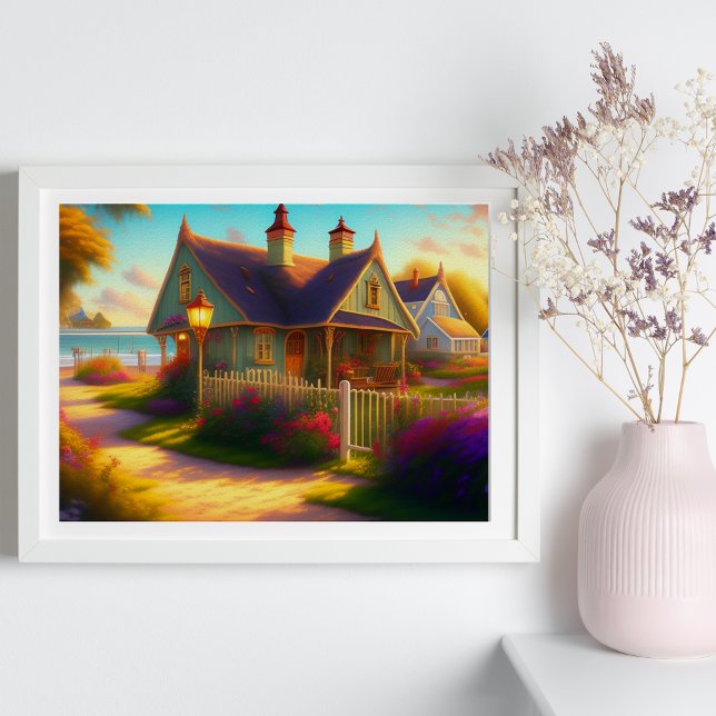 Whimsical Seaside Cottage Scenic Poster (Creator Uploaded)