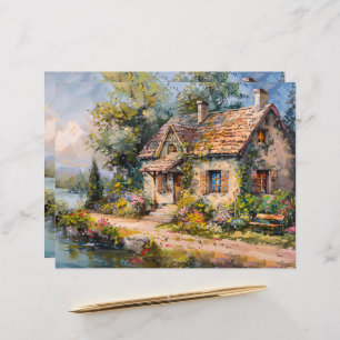 Whimsical Seaside Cottage Scrapbook Paper