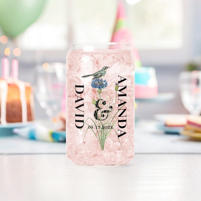 Whimsical Secret Garden Wildflowers Bouquet Can Glass (Insitu (Birthday))