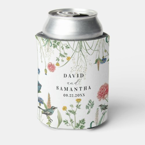 Whimsical Secret Garden Wildflowers  Can Cooler