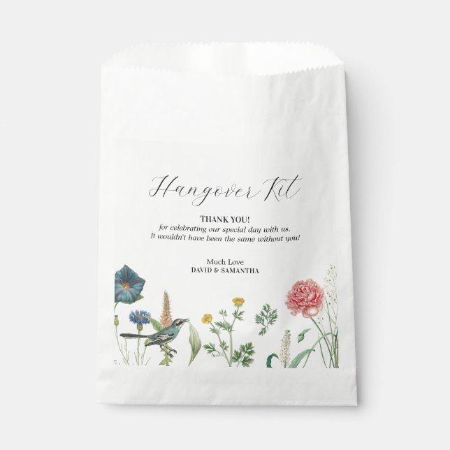 Whimsical Secret Garden Wildflowers Favor Bag (Front)