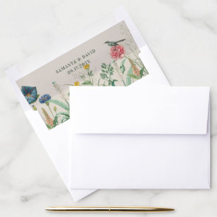 Whimsical Secret Garden Wildflowers Frame 2 Envelope Liner
