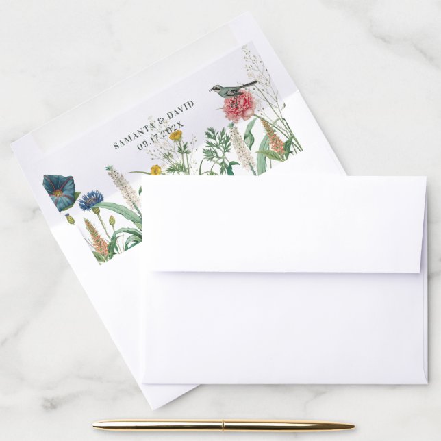 Whimsical Secret Garden Wildflowers Frame  Envelope Liner (Desk)