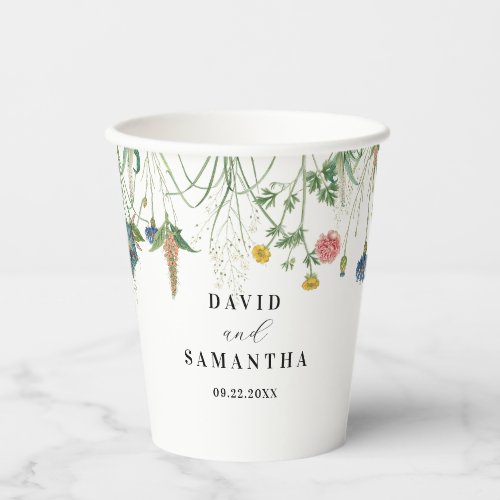 Whimsical Secret Garden Wildflowers  Paper Cups