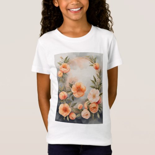 Whimsical Serenity A Girls Peachy Watercolor Hav T_Shirt