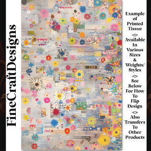 Whimsical Shabby Chic Retro Collage BP6B Decoupage Tissue Paper