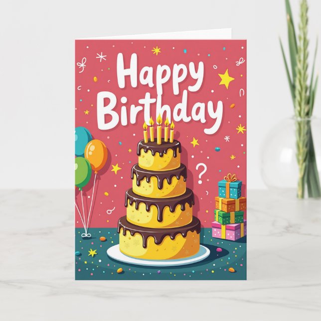 Whimsical Shapes Birthday Card (Front)