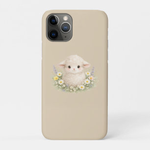Whimsical Sheep and Wildflowers for a Charming iPhone 11 Pro Case