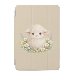 Whimsical Sheep and Wildflowers for a Charming iPad Mini Cover