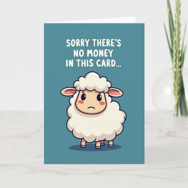 Whimsical Sheep Birthday Card (Front)