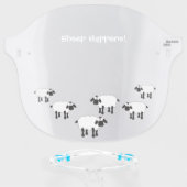 Whimsical Sheep Face Shield (Front w/Glasses)