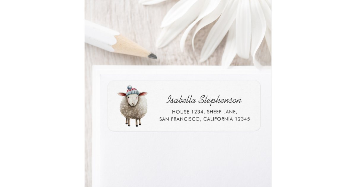 Sheep With Labels Whimsical Sheep Farm Animal Return Address Label | Zazzle