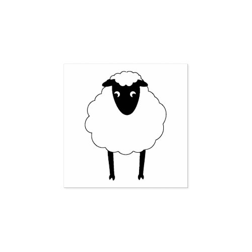 Whimsical Sheep Rubber Stamp