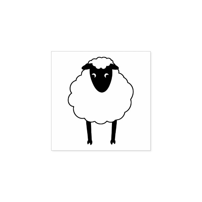 Whimsical Sheep Rubber Stamp (Imprint)