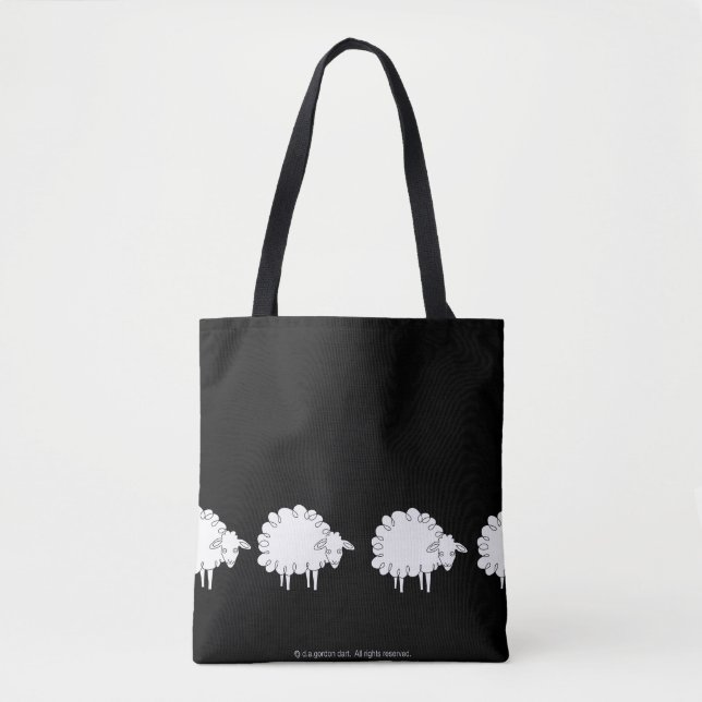 Whimsical Sheep Shoulder TOTE Bag (Front)