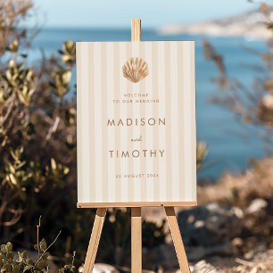 Whimsical Shell Monogram Coastal Wedding Foam Board
