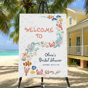 whimsical She's a Catch Coastal Bridal Shower Sign