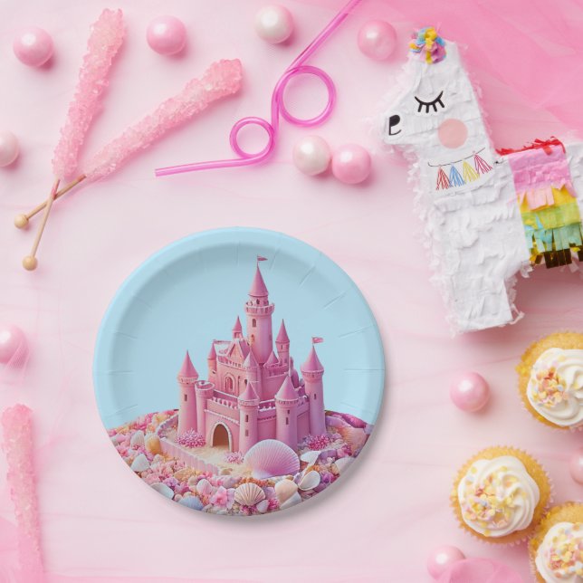 Whimsical Shoreline Castle  Paper Plates (Party)