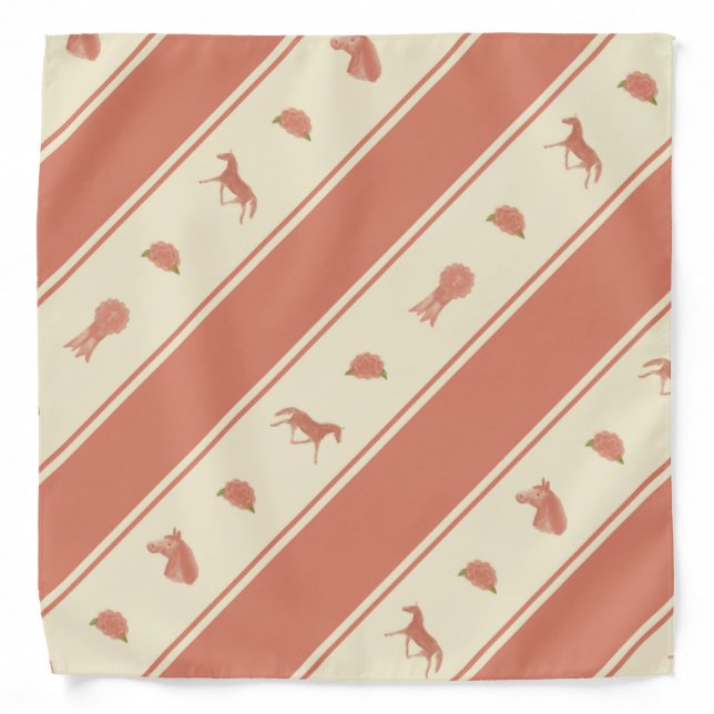 Whimsical Show Pony Horse Pattern Bandana (Front)