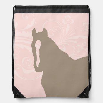 Whimsical Show Pony Horse Pattern Drawstring Bag by PaintingPony at Zazzle