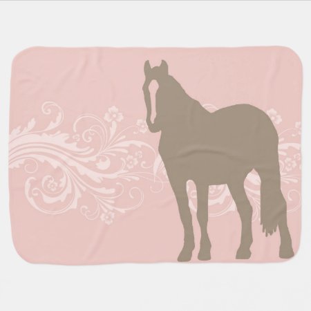 Whimsical Show Pony Horse Pattern Swaddle Blanket
