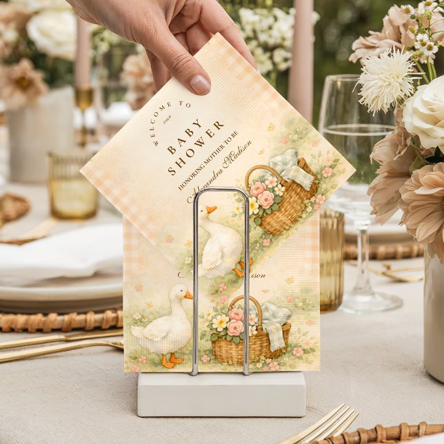 Whimsical Silly Goose Spring Baby Shower Napkins (Creator Uploaded)