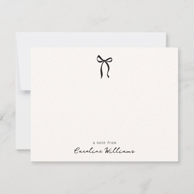 Whimsical simple bow, a note form card (Front)