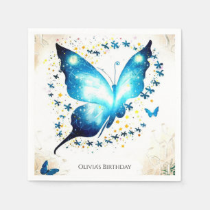 Whimsical Simple Butterfly Birthday Napkins