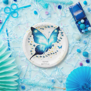 Whimsical Simple Butterfly Birthday Paper Plates