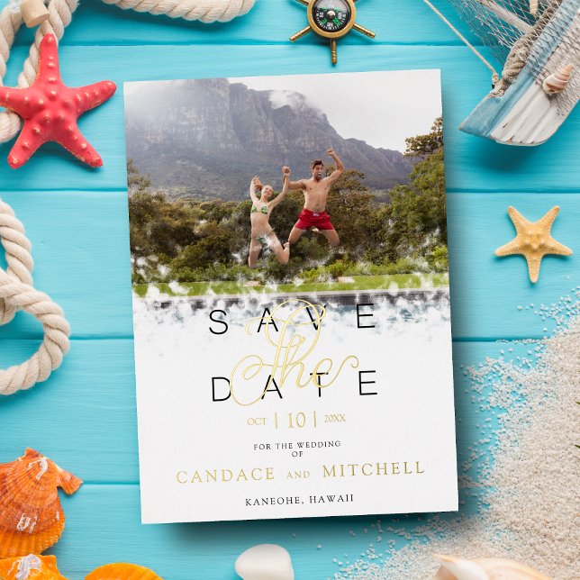 Whimsical Simple Elegant Photo Funny Couple Foil Invitation (Creator Uploaded)