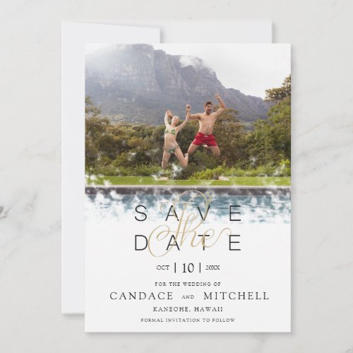 Whimsical Simple Elegant Photo Funny Couple Save The Date