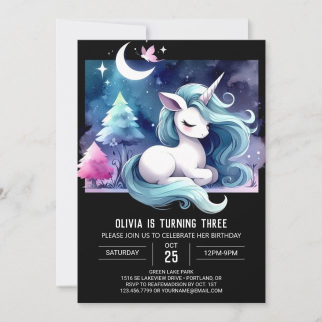 Whimsical Simple Horse Birthday Invitation (Front)