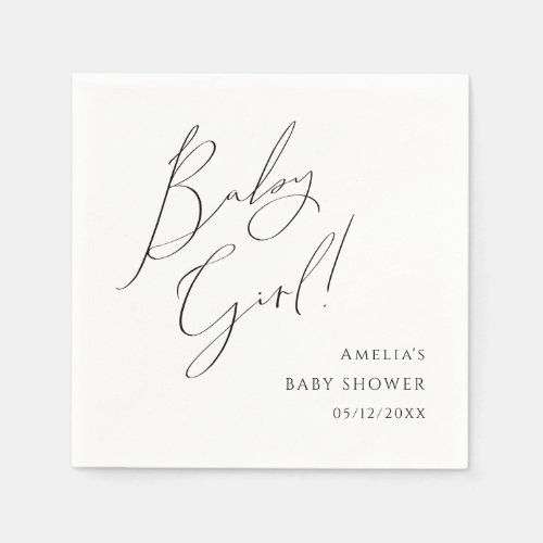 Whimsical Simple Neutral Baby Girl Baby Shower Napkins