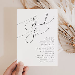 Whimsical Simple Neutral Baby Sip and See Invitation