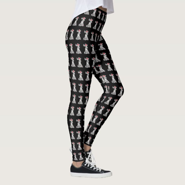 Whimsical Sitting Christmas Bull Moose Gifts Leggings (Right)